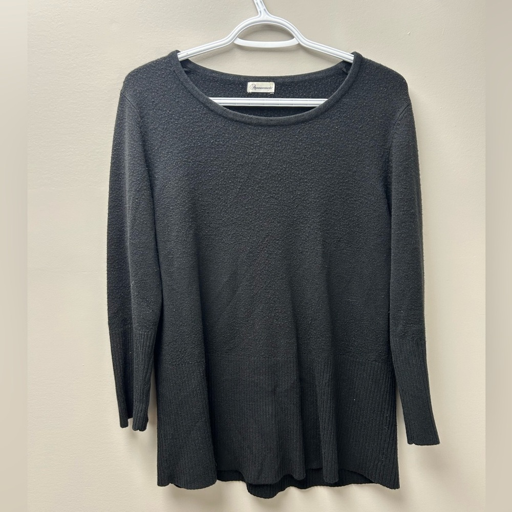 Announcements Black Knit Long Sleeve